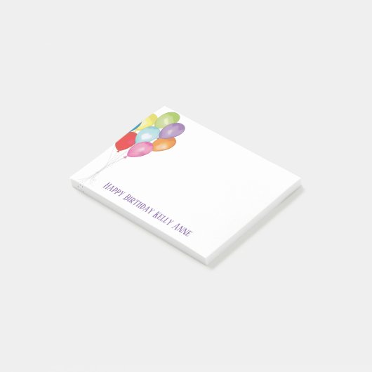 Birthday ballons Editable Post it Notes (Schuin)
