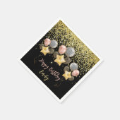 Birthday ballons Gold Glitter Balballon Black Servet (Hoek)
