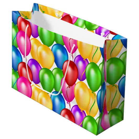 Birthday ballons Paper Cadeau Groot Cadeauzakje (Voorkant Gekanteld)