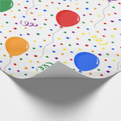 Birthday ballons regenboogconfetti cadeaupapier (Hoek)
