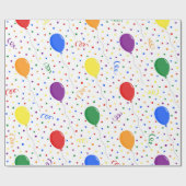 Birthday ballons regenboogconfetti cadeaupapier (Vlak)