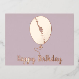 Birthday Balloon Blush Pink Folie Holiday Briefkaa Feestdagen Briefkaart