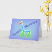 Birthday Balloon Giraffe Kaart (Gele Bloem)