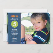 Birthday Balloon Photo Birthday Invitation - marin Kaart (Voorkant)