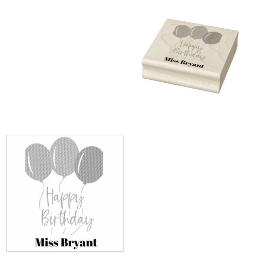Birthday Balloon Rubberstempel (Gestempeld)