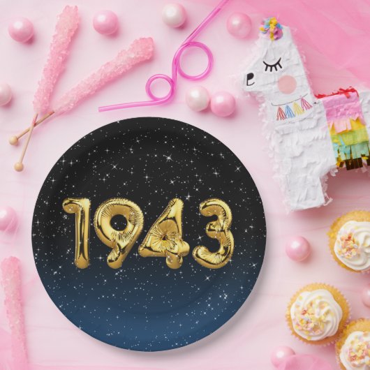 Birthday Balloons 1943 in Bord van stervelpapier (Feest)