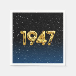 Birthday Balloons 1947 in Stars Napkins Servet