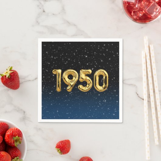 Birthday Balloons 1950 in Stars Napkins Servet (Insitu)