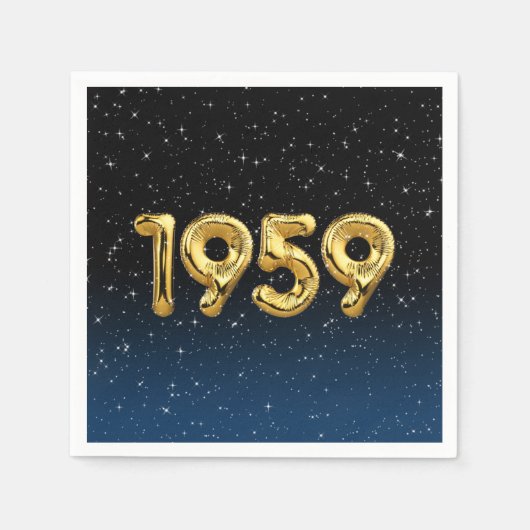 Birthday Balloons 1959 in sterren Servet (Voorkant)