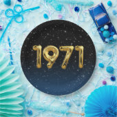 Birthday Balloons 1971 in sterren Papieren Bordje (Feest)