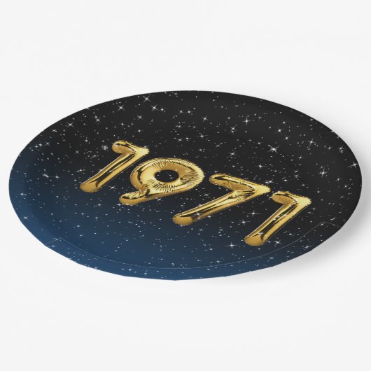 Birthday Balloons 1971 in sterren Papieren Bordje (Gekanteld)