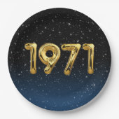 Birthday Balloons 1971 in sterren Papieren Bordje (Voorkant)