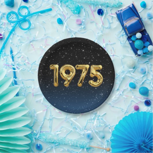 Birthday Balloons 1975 in sterren Papieren Bordje (Feest)