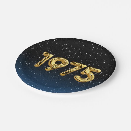 Birthday Balloons 1975 in sterren Papieren Bordje (Gekanteld)