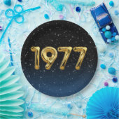 Birthday Balloons 1977 in sterren Papieren Bordje (Feest)