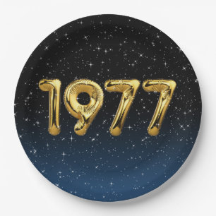 Birthday Balloons 1977 in sterren Papieren Bordje