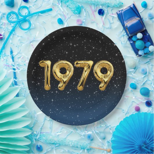 Birthday Balloons 1979 in sterren Papieren Bordje (Feest)