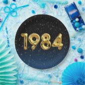 Birthday Balloons 1984 in Stars Napkins Papieren Bordje (Feest)