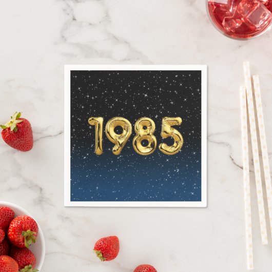 Birthday Balloons 1985 in Stars Napkins Servet (Insitu)