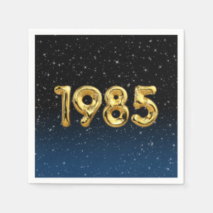 Birthday Balloons 1985 in Stars Napkins Servet