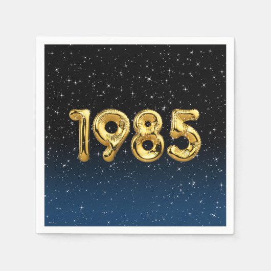 Birthday Balloons 1985 in Stars Napkins Servet (Voorkant)