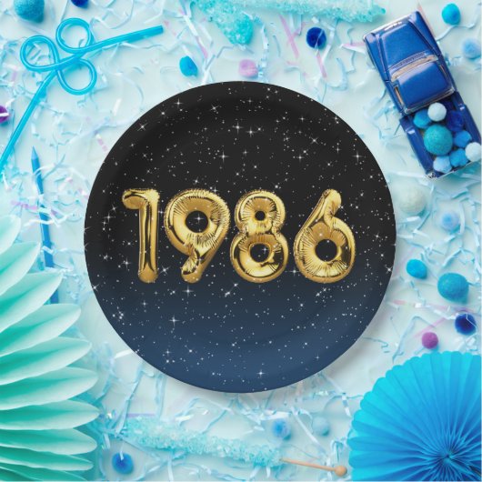 Birthday Balloons 1986 in Bord met stervelpapier (Feest)