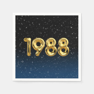 Birthday Balloons 1988 in Stars Napkins Servet