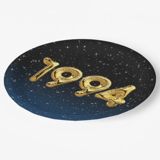 Birthday Balloons 1994 in sterren Papieren Bordje (Gekanteld)