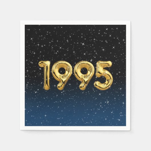 Birthday Balloons 1995 in Stars Napkins Servet (Voorkant)