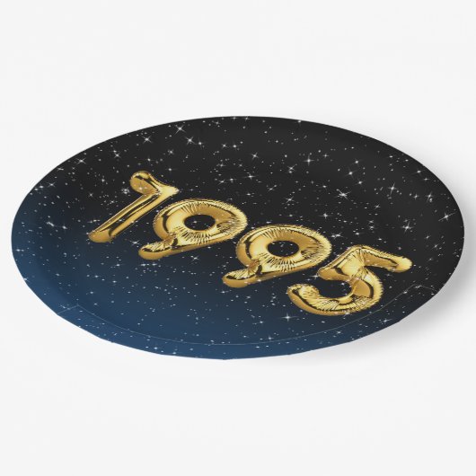 Birthday Balloons 1995 in sterren Papieren Bordje (Gekanteld)