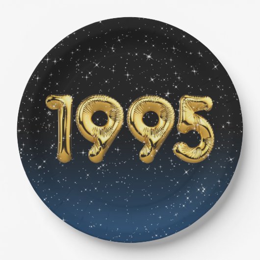 Birthday Balloons 1995 in sterren Papieren Bordje (Voorkant)