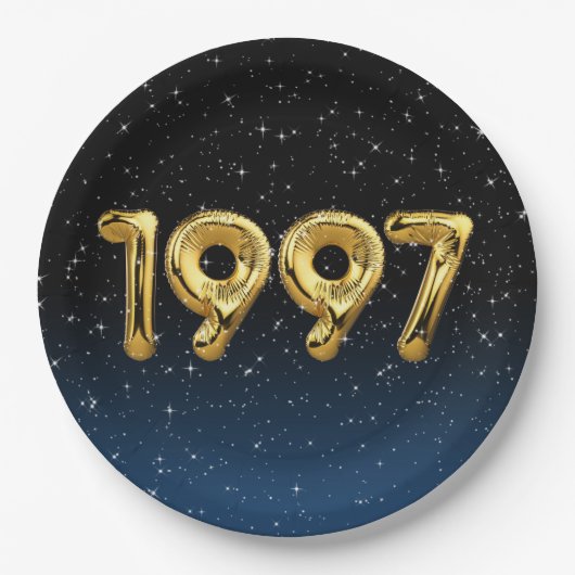 Birthday Balloons 1997 in sterren Papieren Bordje (Voorkant)