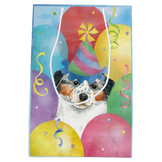 Birthday Balloons Aussie Medium Cadeauzakje (Achterkant)