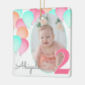 Birthday Balloons Baby 2e verjaardag Foto Keramisch Ornament (Links)