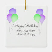 Birthday Balloons Baby's eerste verjaardag met fot Keramisch Ornament (Achterkant)