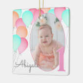 Birthday Balloons Baby's eerste verjaardag met fot Keramisch Ornament (Links)