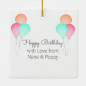 Birthday Balloons Baby's eerste verjaardag met fot Keramisch Ornament (Achterkant)