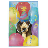 Birthday Balloons Basset Hond Medium Cadeauzakje (Voorkant)
