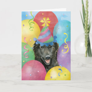 Birthday Balloons Belgium Sheepdog Kaart