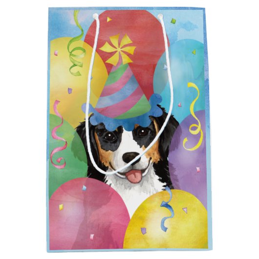 Birthday Balloons Berner Medium Gift Bag Medium Cadeauzakje (Voorkant)