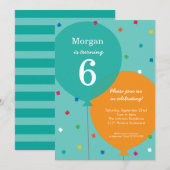 Birthday Balloons Birthday Invitations (Voorkant / Achterkant)
