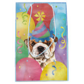 Birthday Balloons Bulldog Medium Gift Bag Medium Cadeauzakje (Voorkant)