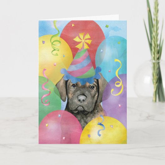 Birthday Balloons Cane Corso Kaart (Voorkant)