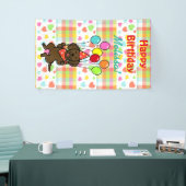 Birthday Balloons Chocolate Labrador Banner (Beurs)