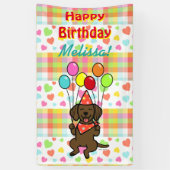 Birthday Balloons Chocolate Labrador Banner (Verticaal)