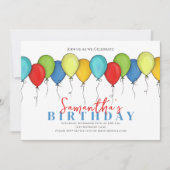 Birthday Balloons Confetti Modern Party QR Code Kaart (Voorkant)