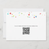 Birthday Balloons Confetti Modern Party QR Code Kaart (Achterkant)