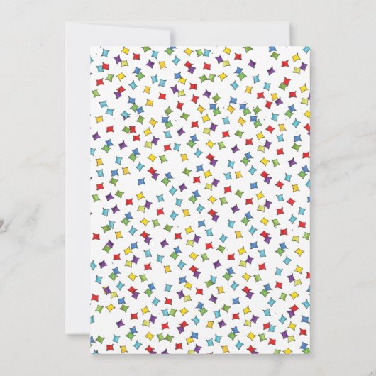 Birthday Balloons Confetti Moderne Partij Kaart (Achterkant)