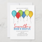 Birthday Balloons Confetti QR Code Social Media Kaart (Voorkant)