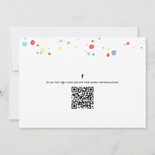 Birthday Balloons Confetti QR Code Social Media Kaart (Achterkant)